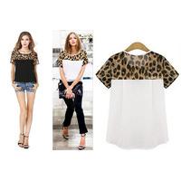 £7 instead of £44.99 (from Trifolium) for a block leopard print t-shirt - choose black or white and save 84%