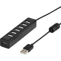 7 ports USB 2.0 hub Vivanco IT-USBHUB7PWR Black