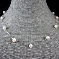 7-8MM Natural Freshwater Pearl Necklace With Silver Chain  18 Inch (More Colors)