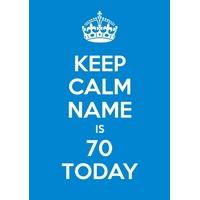 70th Blue Birthday Card