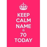70th pink seventieth birthday card