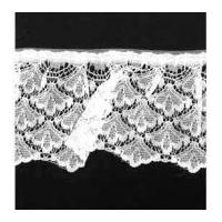 70mm Frilled Gathered Nylon Lace Trimming White