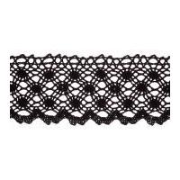 70mm essential trimmings cotton lace trimming black