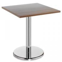 700mm Square Bistro Table Walnut Chrome