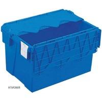 70 litre attached lid container 600 x 400 x 400 blue