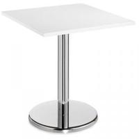 700mm square bistro table white chrome