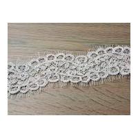 70mm Eyelash Corded Edging Couture Bridal Lace Trimming Ivory