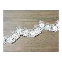 70mm julianne 3d embroidered beaded couture bridal lace trimming ivory