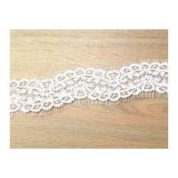 70mm Eyelash Corded Edging Couture Bridal Lace Trimming White