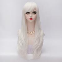 70cm Long Layered Curly Hair With Side Bang White Heat-resistant Synthetic Harajuku Lolita Wig
