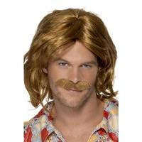 70\'s Super Trouper Wig and Moustache