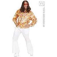 70s Mod Shirt 3 Cols Costume Small For 1970\'s Disco Hippy Hippie Fancy Dress