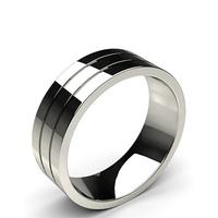 700mm plain comfort fit mens grooved wedding band