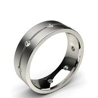 7.00mm Studded Comfort Fit Mens Wedding Band