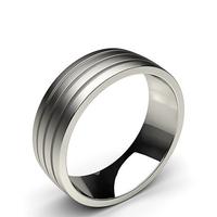 700mm plain comfort fit mens grooved wedding band