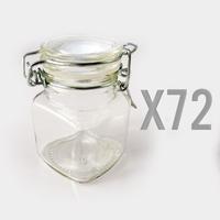 72 x Mini Clip Top Glass Jars (8 x 5 cm) Preserve Jam Spice Green House