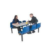 725 x 1690 x 1580 STANDARD CANTEEN FURNITURE 6 SEAT DOUBLE ENTRY BLUE