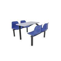 725 x 1690 x 1040 STANDARD CANTEEN FURNITURE 4 SEAT SINGLE ENTRY BLUE