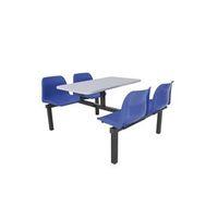 725 x 1690 x 1070 STANDARD CANTEEN FURNITURE 4 SEAT DOUBLE ENTRY BLUE