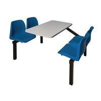 725 x 1690 x 1040 STANDARD CANTEEN FURNITURE 4 SEAT SINGLE ENTRY BLACK