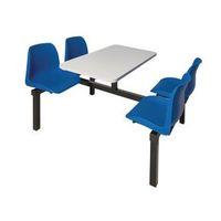 725 x 1690 x 1070 standard canteen furniture 4 seat double entry black