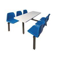 725 x 1690 x 1580 standard canteen furniture 6 seat double entry black