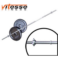 72 Inch Vitesse Standard Weight Bar and 50Kg Mixed Weight Set