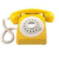 746 RETRO ROTARY DIAL PHONE in Mustard