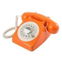 746 RETRO ROTARY DIAL PHONE in Orange