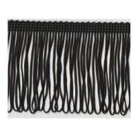 75mm essential trimmings rayon looped fringe trimming black