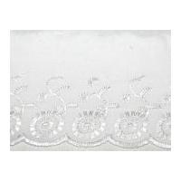 75mm Essential Trimmings Polycotton Broderie Anglaise Lace Trimming White