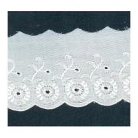 75mm Broderie Anglaise Lace Trimming Cream