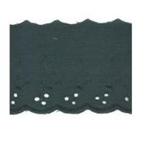 75mm Broderie Anglaise Lace Trimming Black