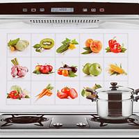 75x45cm Fruit Vegetables Pattern Oil-Proof Water-Proof Hot-Proof Kitchen Wall Sticker