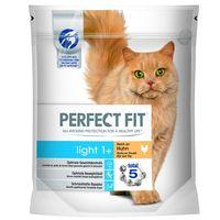 750g Perfect Fit Dry Cat Food - 2 + 1 Free!* - Light 1+ Rich in Chicken (3 x 750g)