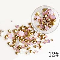 75PCS Mixed Sizes Ogival Base Glisten Crystal Glitter Rhinestone Nail Art Decorations