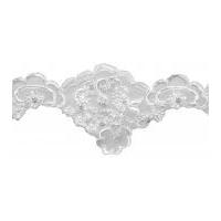 76mm Simplicity Bridal Lace with Pearls Trimming White