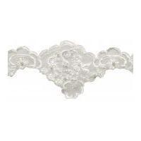 76mm Simplicity Bridal Lace with Pearls Trimming Ivory