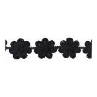 76mm Simplicity Daisy Ribbon Braid Trimming Black