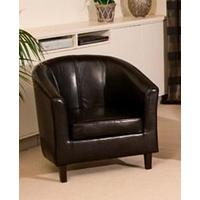 77T503PU Black Faux Leather Tub Chair