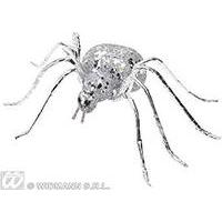 7cm Silver Glitter Spider Decoration