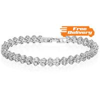 7ct Simulated Clear Sapphire Multi Link Bracelet - Free Delivery!