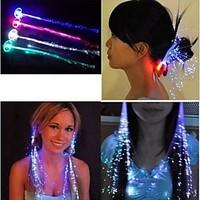 7Color Color-Changing Girl Hair Light LED Hair Accessories Fiber Optic Lights Up Hair Barrette Braid Party Decoration