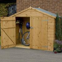 7ft x 3ft tongue and groove apex wooden bike shed waltons