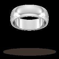 7mm D Shape Heavy Wedding Ring in Sterling Silver