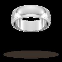 7mm D Shape Heavy Wedding Ring in 18 Carat White Gold