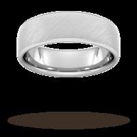 7mm Slight Court Extra Heavy diagonal matt finish Wedding Ring in 950 Palladium