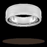 7mm Slight Court Extra Heavy matt centre with grooves Wedding Ring in Platinum
