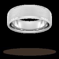 7mm Slight Court Extra Heavy polished chamfered edges with matt centre Wedding Ring in 9 Carat White Gold