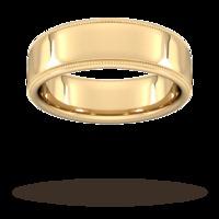 7mm Slight Court Extra Heavy milgrain edge Wedding Ring in 18 Carat Yellow Gold